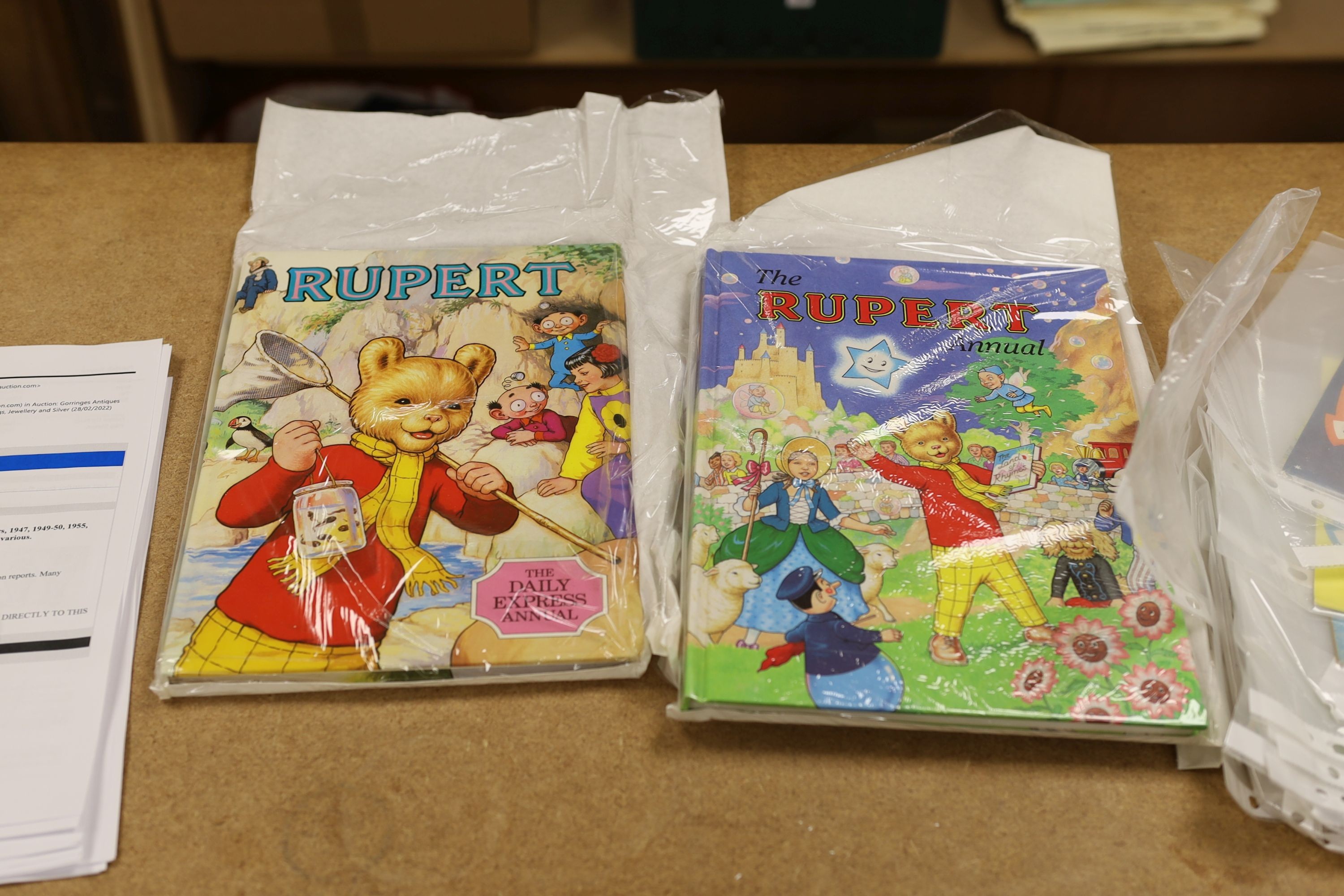 Bestall, Alfred, and others - Rupert Bear Annuals, for the years, 1947, 1949-50, 1955, 1957-59, 1969-2000 and 2010 (40), together with Rupert Bear magazines, various.